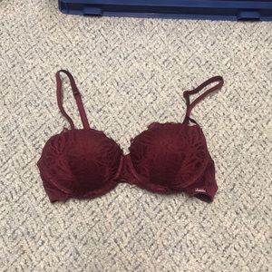 Maroon Lace Pink Bra
